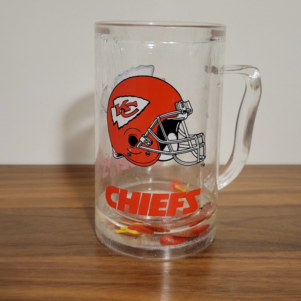 RARE Kansas City Chiefs NFL Glitter Footballs Goalposts Cup Vintage Duck House